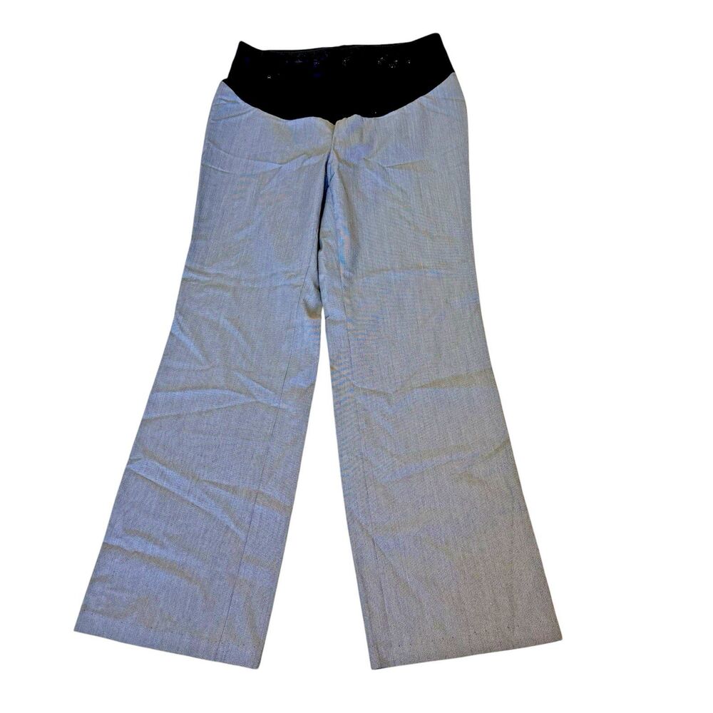 Two Hearts Maternity Wide Leg Pants Comfy Pull On Stretch Support Gray Medium